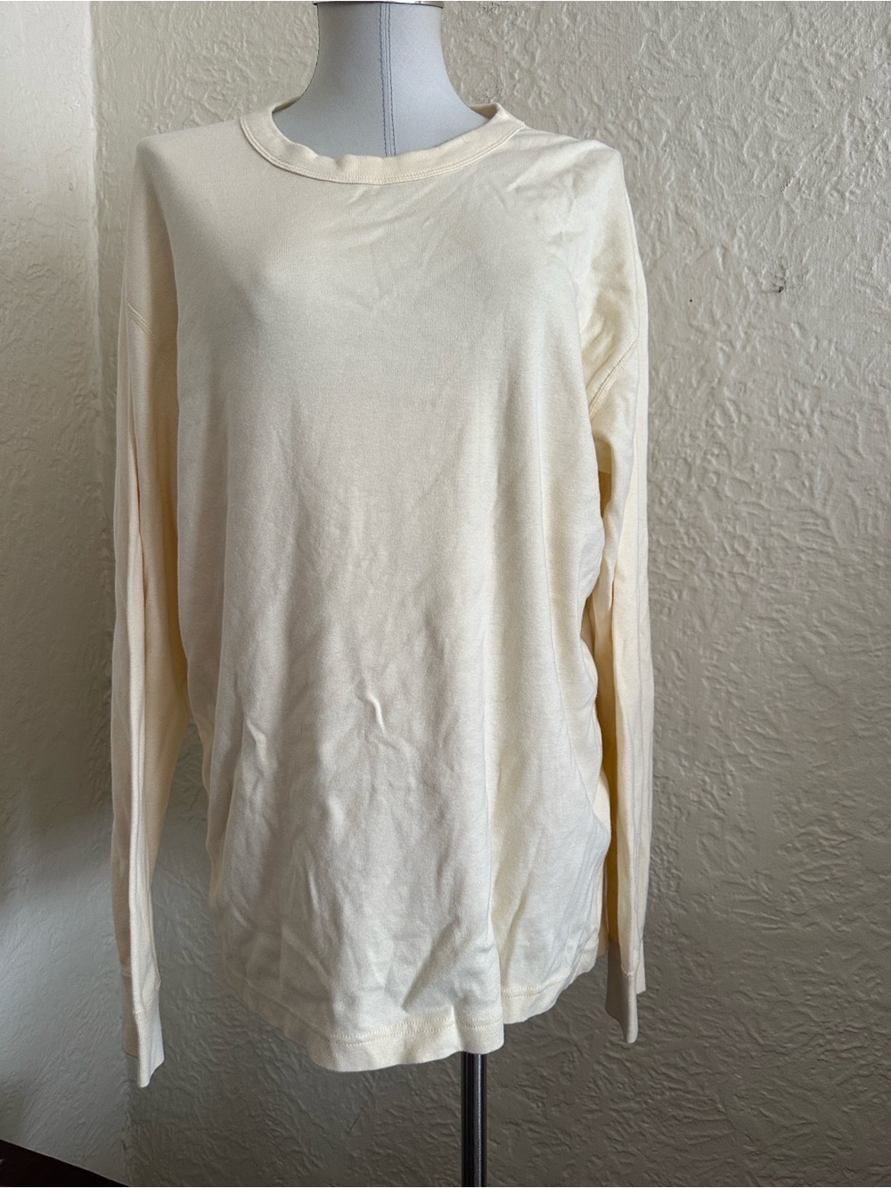 Hanna Andersson Adult Long John Pajama Top Almond Oil Cream XL